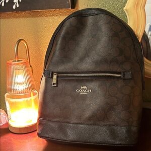 Coach Signature Black and Brown Backpack